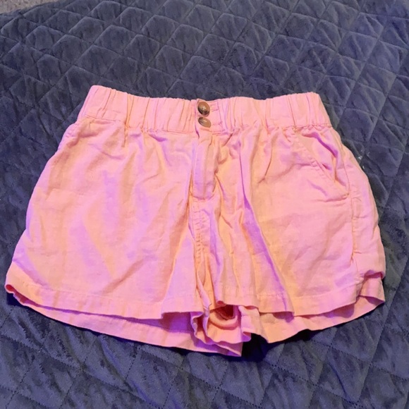 Pink linen rayon shorts - Picture 1 of 2